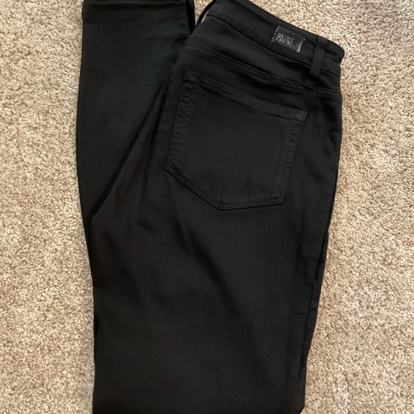 PAIGE BLACK HOXTON ULTRA SKINNY TUXEDO SIDE STRIPE JEANS - Picture 2 of 16